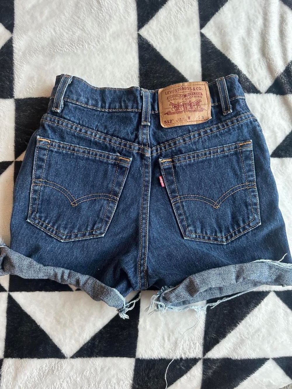 Levi's Dark Blue Cuffed Denim Women's Shorts